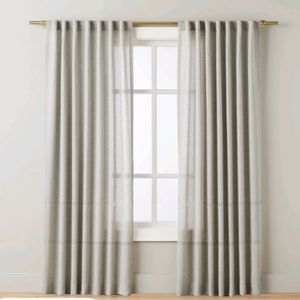 Hearth and hand lace insert curtain panel grey